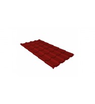 Металлочерепица камея для крыши 0,5 Satin RAL 3011 коричнево-красный