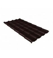 Металлочерепица классик для крыши GL 0,5 Quarzit lite RAL 8017 шоколад