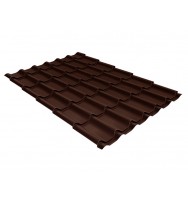 Металлочерепица классик для крыши GL 0,5 Velur20 RAL 8017 шоколад