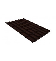 Металлочерепица для крыши классик GL 0,5 GreenCoat Pural RR 887 шоколадно-коричневый